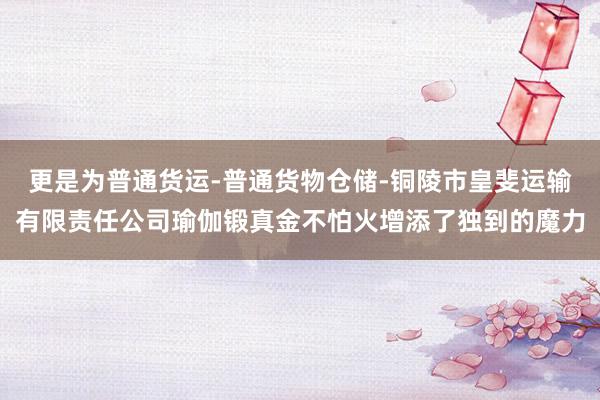 更是为普通货运-普通货物仓储-铜陵市皇斐运输有限责任公司瑜伽锻真金不怕火增添了独到的魔力