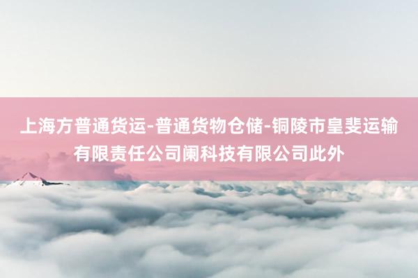 上海方普通货运-普通货物仓储-铜陵市皇斐运输有限责任公司阑科技有限公司此外